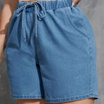 Bermuda Jeans Plus Size com Franzido Soltinha