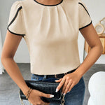 Blusa Feminina Manga Curta Decote Redondo