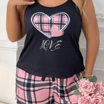 Pijama Plus Size Feminino Curto Regata Xadrez