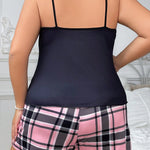 Pijama Plus Size Feminino Curto Regata Xadrez