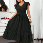 Vestido Longo Plus Size Soltinho com Babados