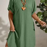 Vestido Midi Plus Size Soltinho Manga Morcego