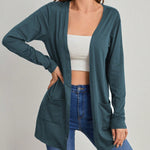 Casaco Cardigan Feminino Manga Longa com Bolso