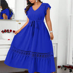Vestido Longo Plus Size Soltinho com Babados