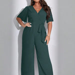 Macacão Feminino Plus Size Liso Elegante