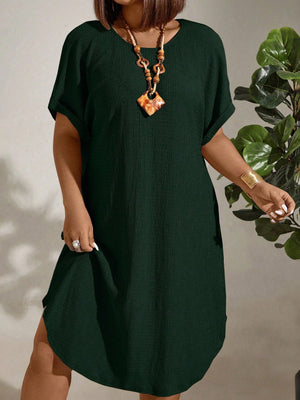 Vestido Midi Plus Size Soltinho Manga Morcego
