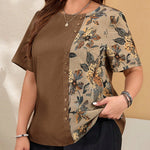 Blusa Plus Size Feminina Floral