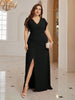 Vestido Longo Plus Size Chiffon com Fenda