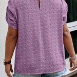 Blusa Plus Size Manga Curta Gola Redonda