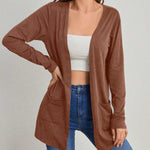 Casaco Cardigan Feminino Manga Longa com Bolso