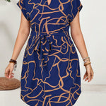 Vestido Plus Size Curto Manga Morcego Leve