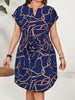 Vestido Plus Size Curto Manga Morcego Leve