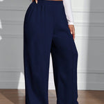 Calça Wide Leg Feminina Plus Size Lisa Soltinha