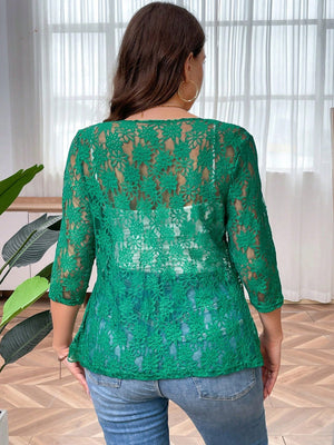 Casaco Feminino Plus Size de Renda