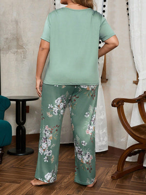 Pijama Feminino Longo Plus Size Soltinho Florido
