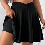 Short Saia Plus Size de Malha Preto
