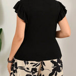 Conjunto Feminino Plus Size Blusa e Bermuda Estampa Floral