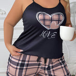 Pijama Plus Size Feminino Curto Regata Xadrez