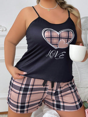 Pijama Plus Size Feminino Curto Regata Xadrez