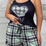 Pijama Plus Size Feminino Curto Regata Xadrez