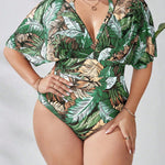 Maiô Plus Size com Mangas e Tule