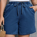 Bermuda Jeans Plus Size com Franzido Soltinha