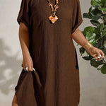 Vestido Midi Plus Size Soltinho Manga Morcego