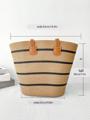 Conjunto Chapéu de Palha Feminino e Bolsa Grande