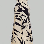 Vestido Feminino Elegante Gola Cruzada Geométrico