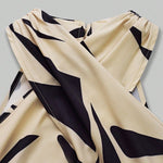 Vestido Feminino Elegante Gola Cruzada Geométrico