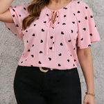 Blusa Plus Size Feminina Soltinha Estampa Coração