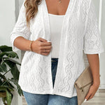 Casaco de Malha Feminino Meia Manga Plus Size