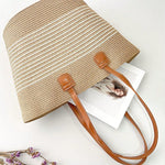 Conjunto Chapéu de Palha Feminino e Bolsa Grande