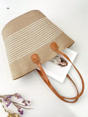 Conjunto Chapéu de Palha Feminino e Bolsa Grande