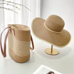 Conjunto Chapéu de Palha Feminino e Bolsa Grande