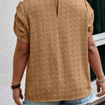 Blusa Plus Size Manga Curta Gola Redonda