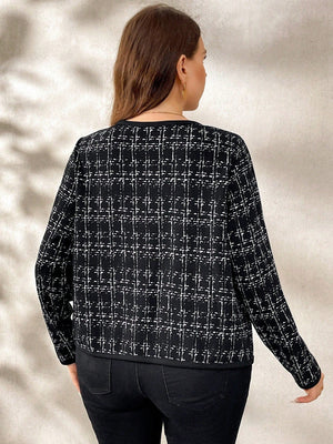 Casaco Feminino Plus Size Xadrez