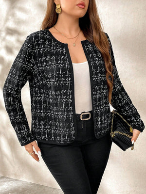 Casaco Feminino Plus Size Xadrez