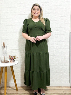 Vestido Plus Size Longo Liso - Entrega Rápida