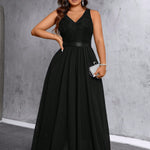 Vestido Longo Plus Size Festa Elegante Decote V