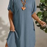 Vestido Midi Plus Size Soltinho Manga Morcego