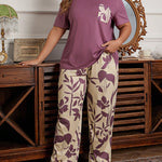 Pijama Longo Feminino Plus Size Estampa Floral