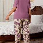 Pijama Longo Feminino Plus Size Estampa Floral