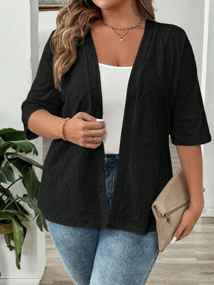 Casaco de Malha Feminino Meia Manga Plus Size