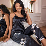 Pijama Feminino Longo de Seda Regatinha e Calça