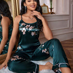 Pijama Feminino Longo de Seda Regatinha e Calça