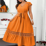 Vestido Longo Plus Size Soltinho com Babados