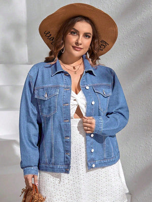 Jaqueta Jeans Feminina Plus Size