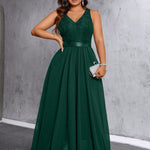 Vestido Longo Plus Size Festa Elegante Decote V