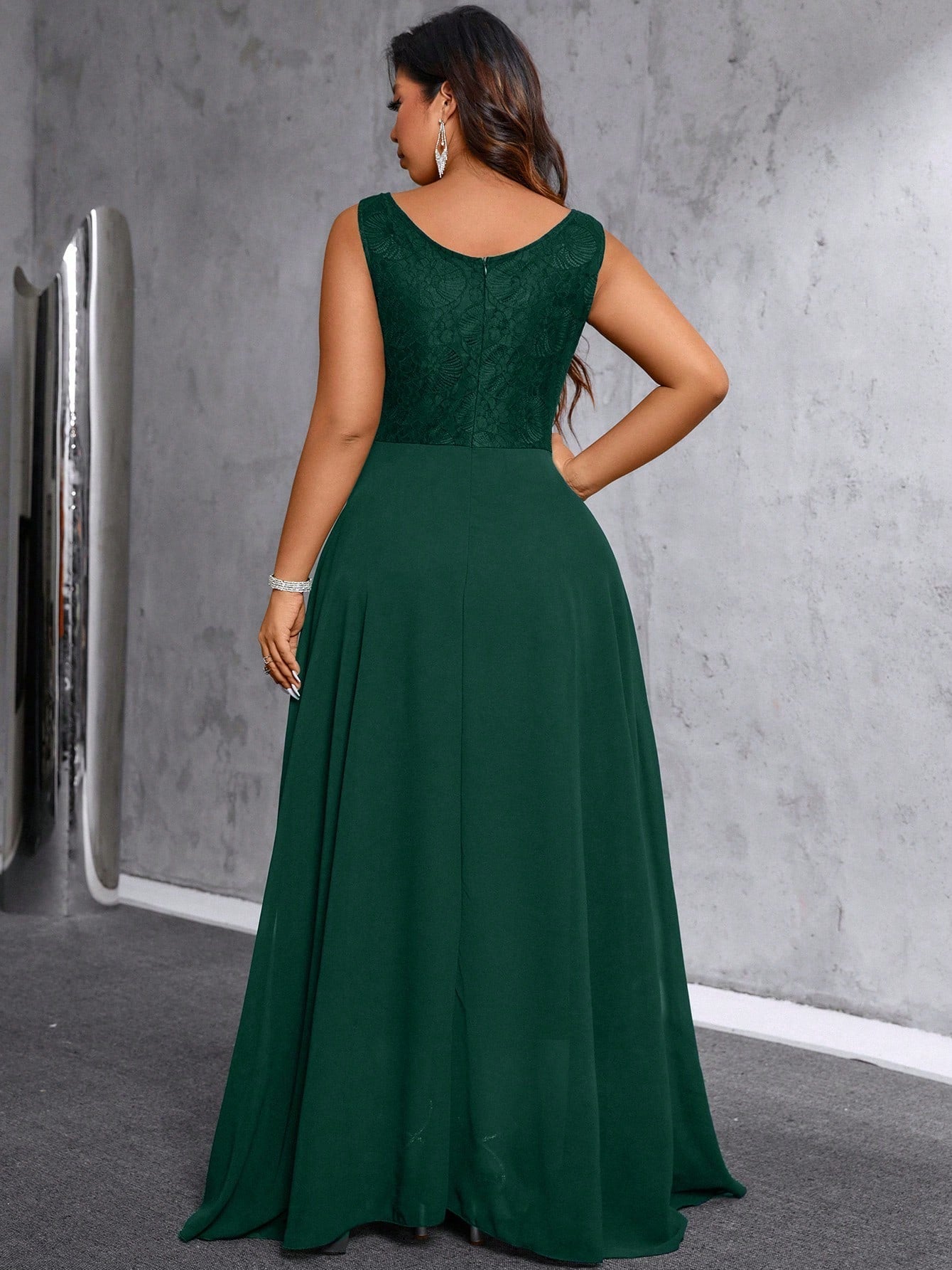 Vestido Longo Plus Size Festa Elegante Decote V